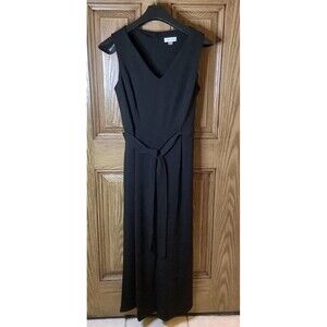 Black Calvin Klein One Piece Pant Suit Jumpsuit Belted & Sleeveless Size 10
